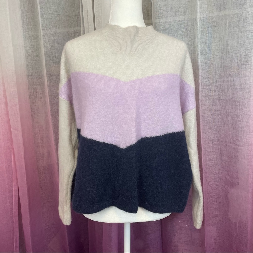 Just Female Oversized Colorblock Wool Alpaca Blend Herle Knit Sweater XS